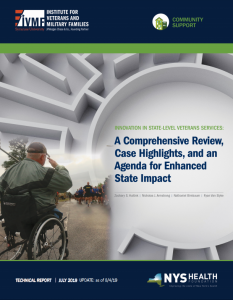 cover of Innovation in state-level veterans services report.